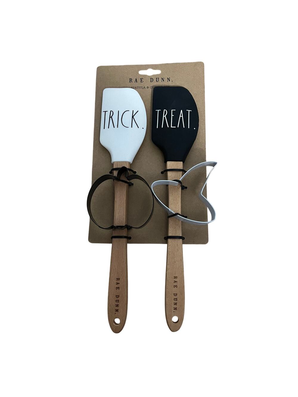 Rae Dunn Halloween Rubber Spatulas and Cookie Cutters - 4 Total Pieces - NWT